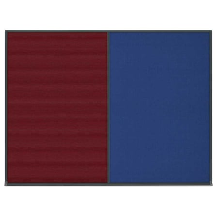 United Visual Products Triple Door Radius Plus Corkboard, 96" x UV8006PLUS-BRONZE-CLOUD